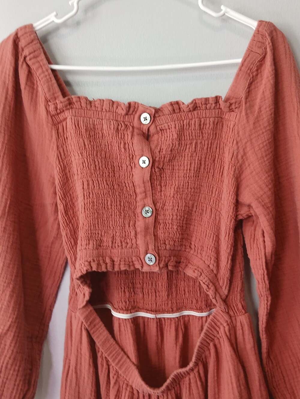 Midi Tiered Milkmaid Dress Womens Small Festival Cottagecore Boho Pockets - Picture 5 of 6